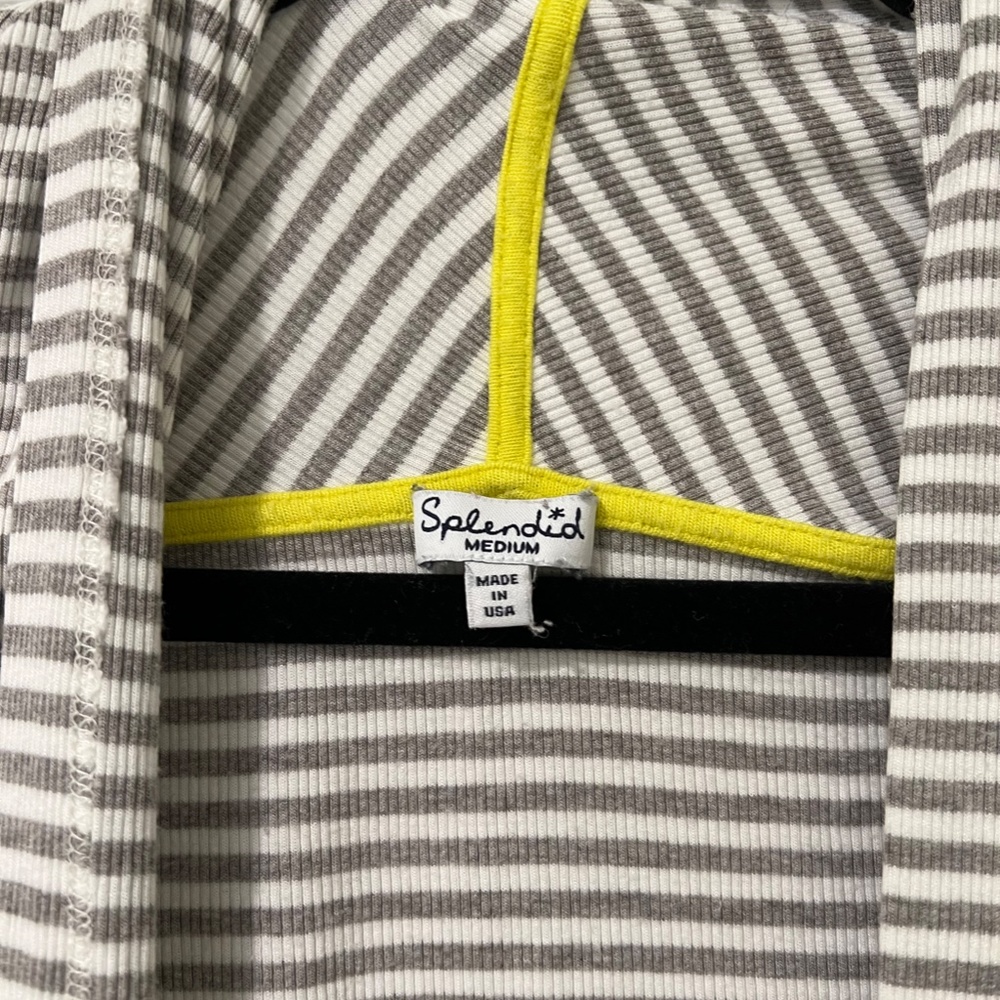Splendid - Open Cardigan Striped Ribbed Sweater - Picture 2 of 6